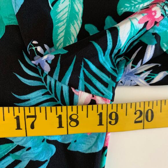 TOMMY BAHAMA GOLF Dress L Athletic Tennis Tropical Floral Ruffle Hem Quarter Zip - Picture 12 of 13